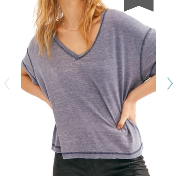 Free People Tops - Free People oversized tee in Navy  size Small